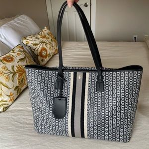 Tory Burch Gemini Link Coated Canvas Tote - Black
